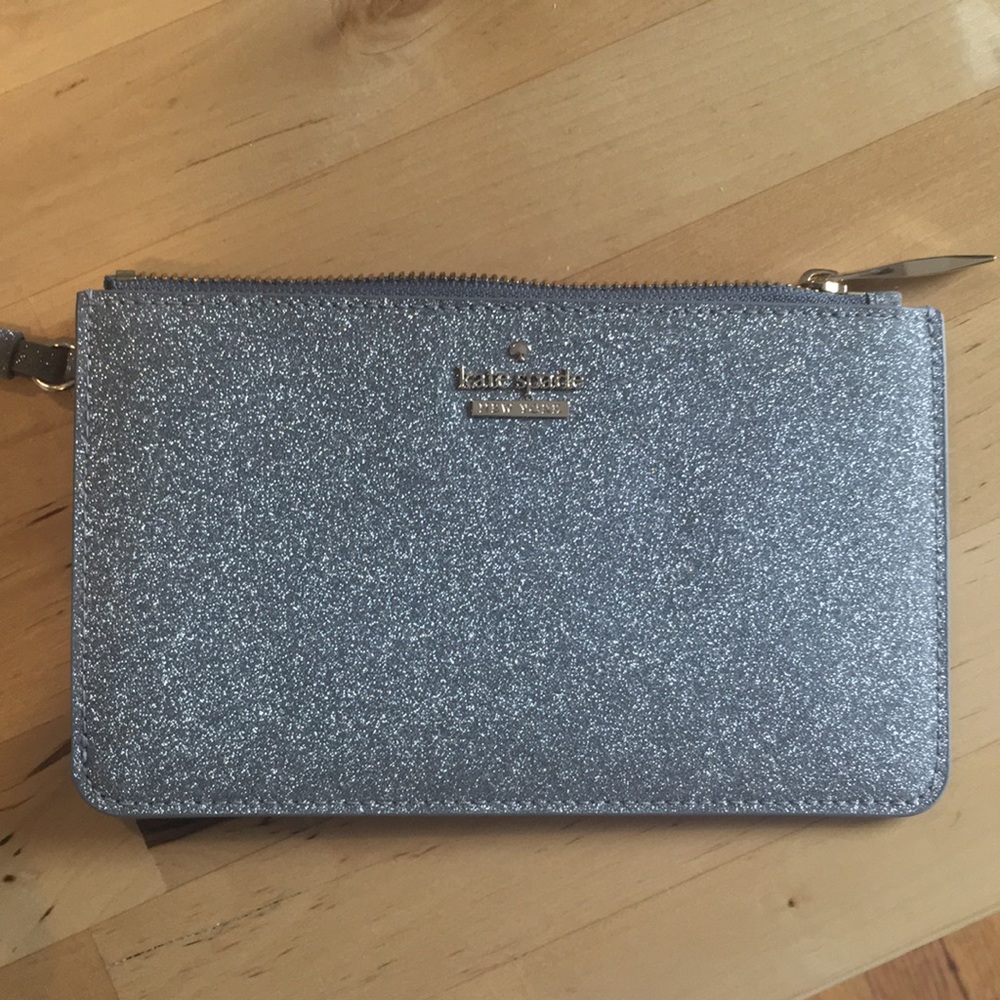 Kate Spade Silver Sparkle Wristlet